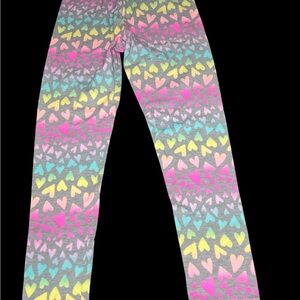 SO Multicolor Heart Pattern Kids Leggings size L(10-12)